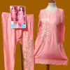 2 Pcs Women Stitched Linen Embroidered Suit - Image 4