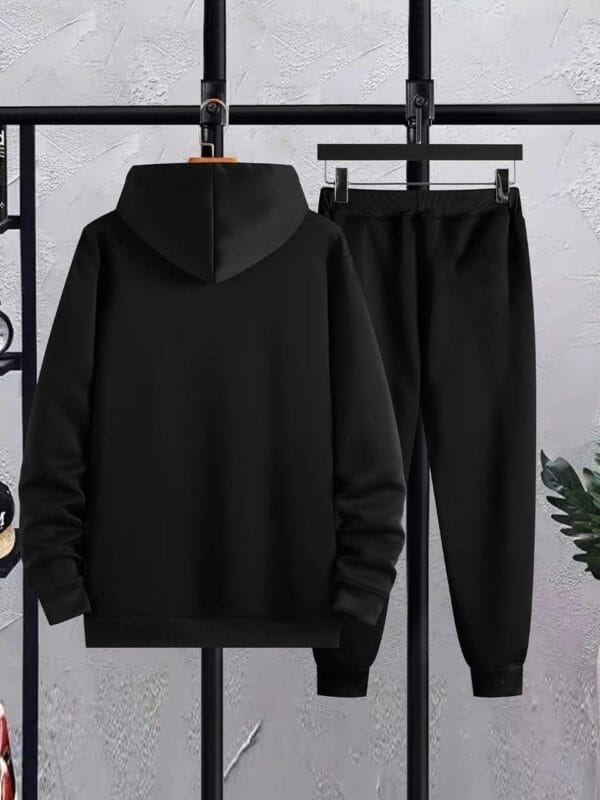 Men's Printed Fleece Hoodie Track Suit - 2 Pcs Set - Image 2